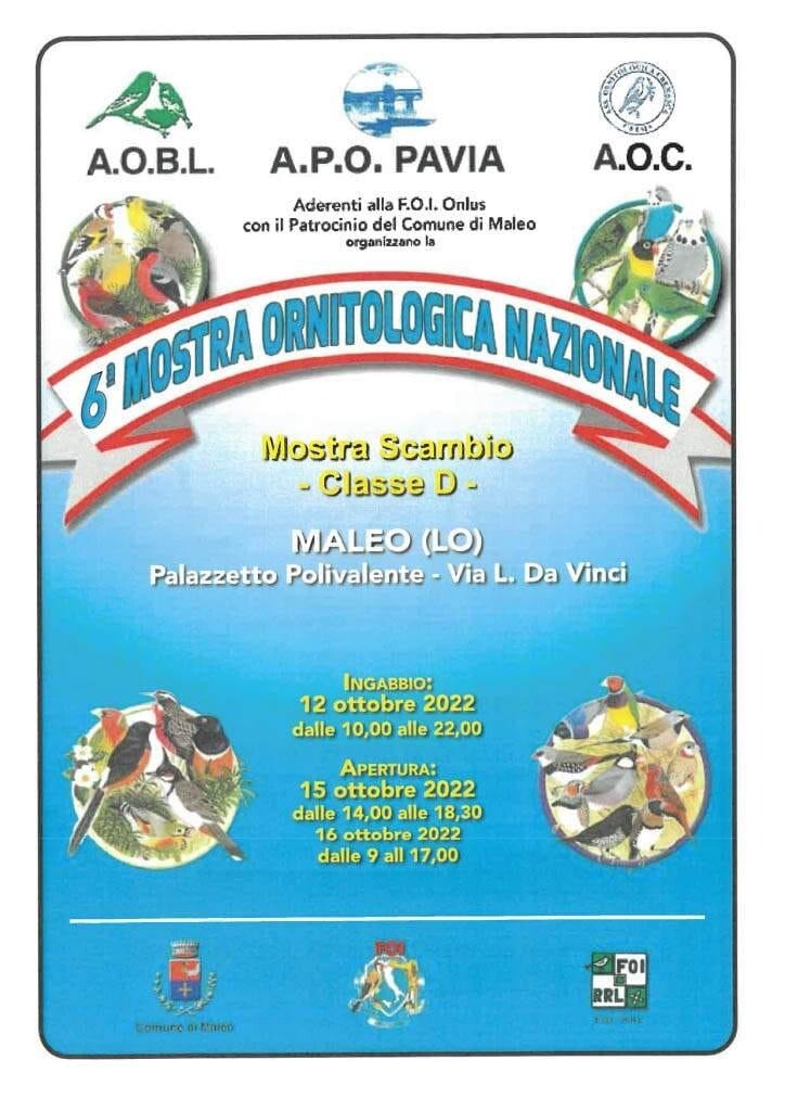 6a Mostra Ornitologica Nazionale FOI di Maleo